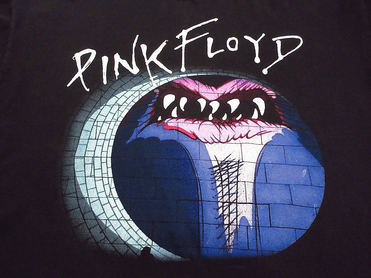 90's Pink Floyd The Wall プリント　Tシャツ ビンテージ90's○PINK FLOYD THE WALLプリントTシャツ黒size XL