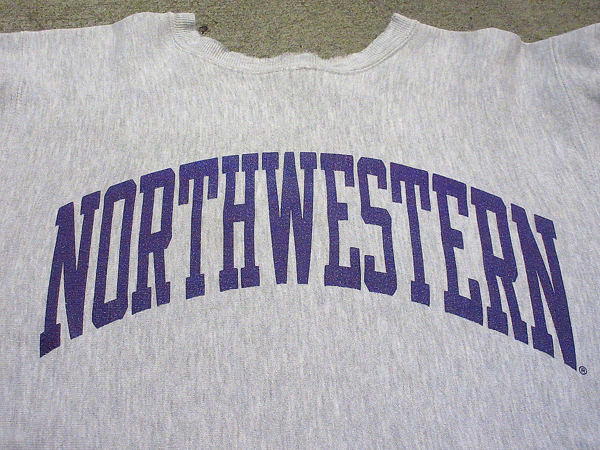 ビンテージ80's90's○Champion NORTHWESTERNリバースウィーブスウェッ