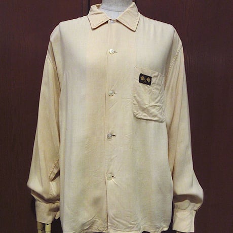 ビンテージ50’s60's●American Sportsman長袖レーヨンシャツsize L●240413m6-m-lssh-otトップスメンズ古着