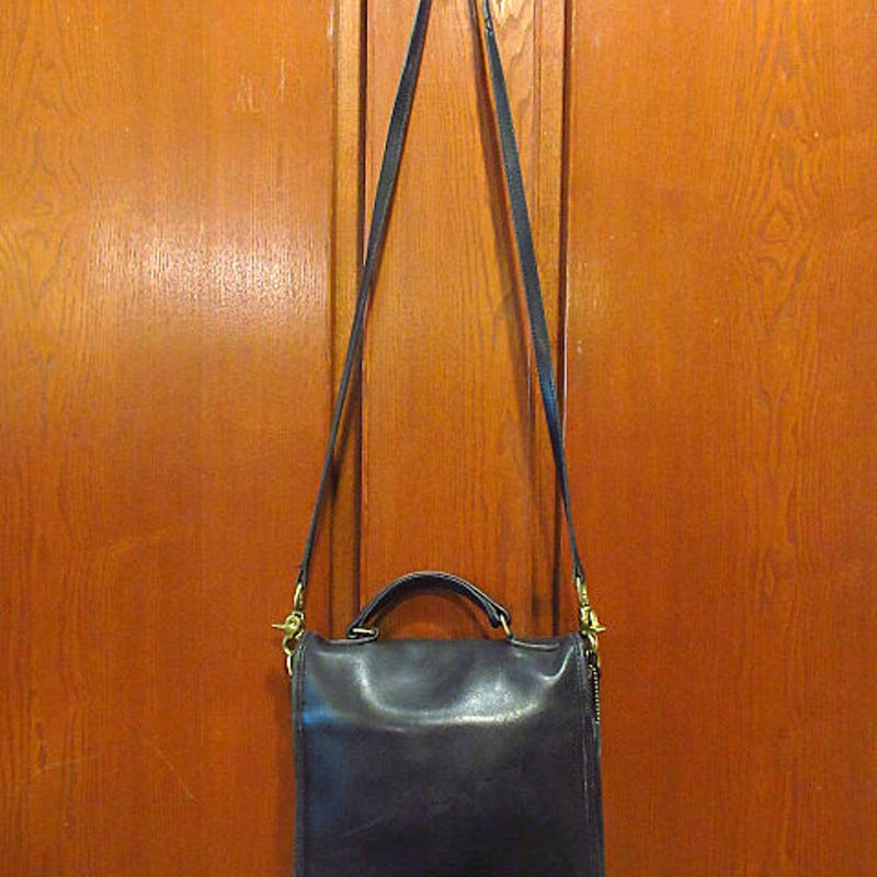 オールドコーチ　ショルダーバッグ　ビジネス　2way　レザー　ブラック　5266 COACH オールドコーチ ブラックレザーショルダーバッグ 2way