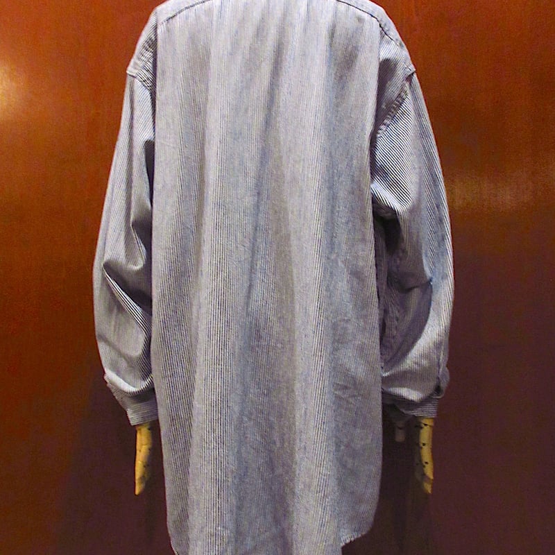 ビンテージ90's○BIG MACヒッコリーストライプ長袖ワークシャツsize XL