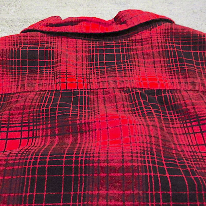 ビンテージ50's○PENNEY'Sオンブレチェックコットンプリントネルシャツ