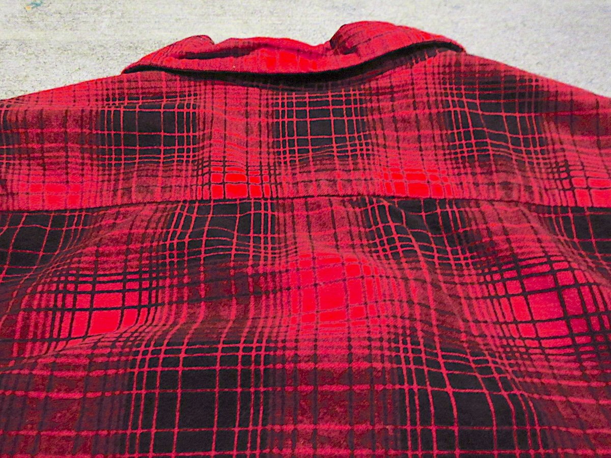 ビンテージ50's○PENNEY'Sオンブレチェックコットンプリントネルシャツ