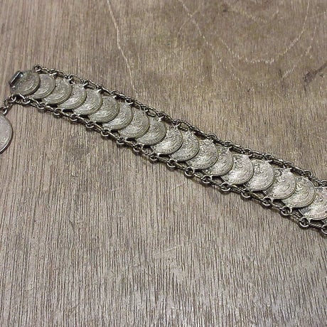ビンテージ●メキシカンコインブレスレット●240223i5-bngメキシコ硬貨アクセサリー1945年40s