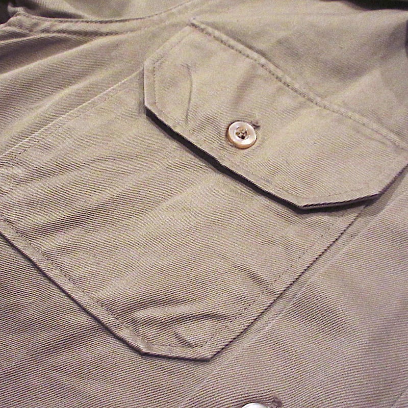 ビンテージ40's50's○U.S.ARMY半袖チノシャツカーキsize XS○250610m