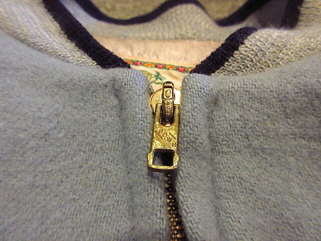 ビンテージ50's○CAMPUSジップアップウールスポーツジャケット水色size