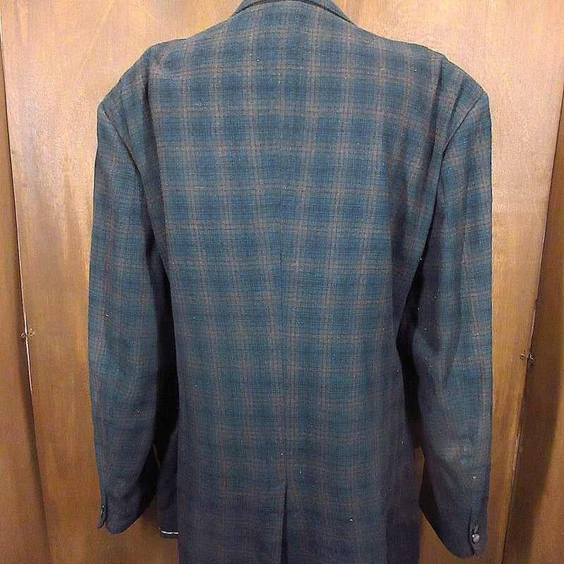 ビンテージ50's○CURLEE CLOTHESチェックウール3Bテーラードジャケット