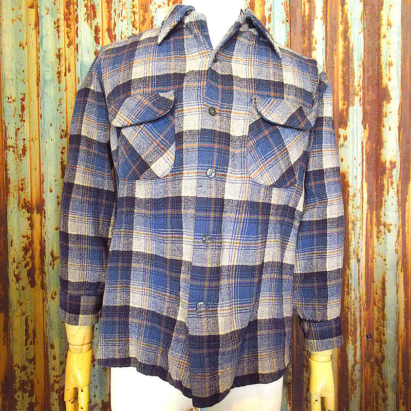 ビンテージ70's○PENDLETONチェックウールループカラーシャツ ビンテージ70's○PENDLETONチェックウールループカラーシャツ