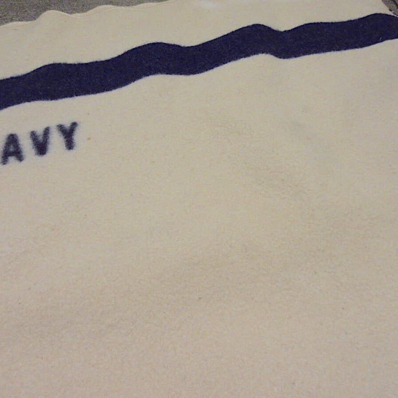 ビンテージ40's50's○U.S.NAVYウールブランケットsize 182cm×117.5