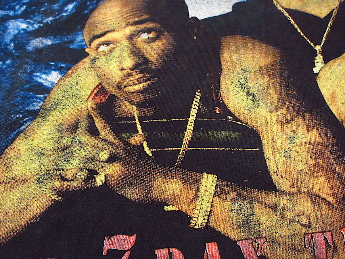 ビンテージ90's○2PAC両面プリントコットンTシャツ黒XL ビンテージ90's○2PAC両面プリントコットンTシャツ黒XL