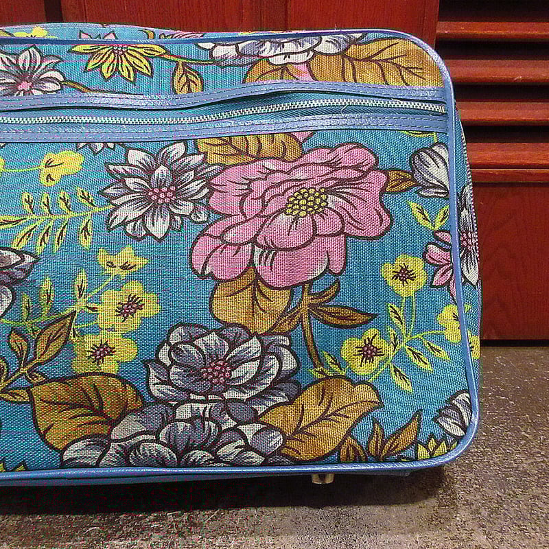 ビンテージ70's○レトロ花柄トランクバッグ中○210620r8-bag-trk ビンテージ70's○レトロ花柄トランクバッグ中○210620r8-bag-trk