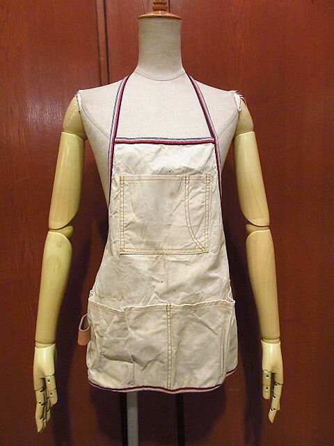 ビンテージ○キャンバスワークエプロン○210102f1-apr古着小物