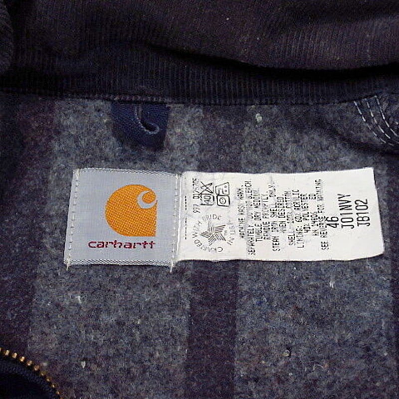 MADE IN U.S.A. Carhartt フード付きデトロイトジャケット紺 46○210