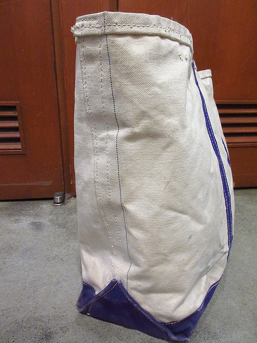 ビンテージ70's○L.L.Beanキャンバストートバッグ紫×白size L ビンテージ70's○L.L.Beanキャンバストートバッグ紫×白size L