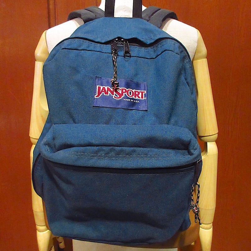 MADE IN U.S.A JANSPORTボトムレザーバックパック 紺○220507r8-b