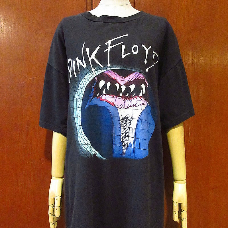 90's Pink Floyd The Wall プリント　Tシャツ ビンテージ90's○PINK FLOYD THE WALLプリントTシャツ黒size XL
