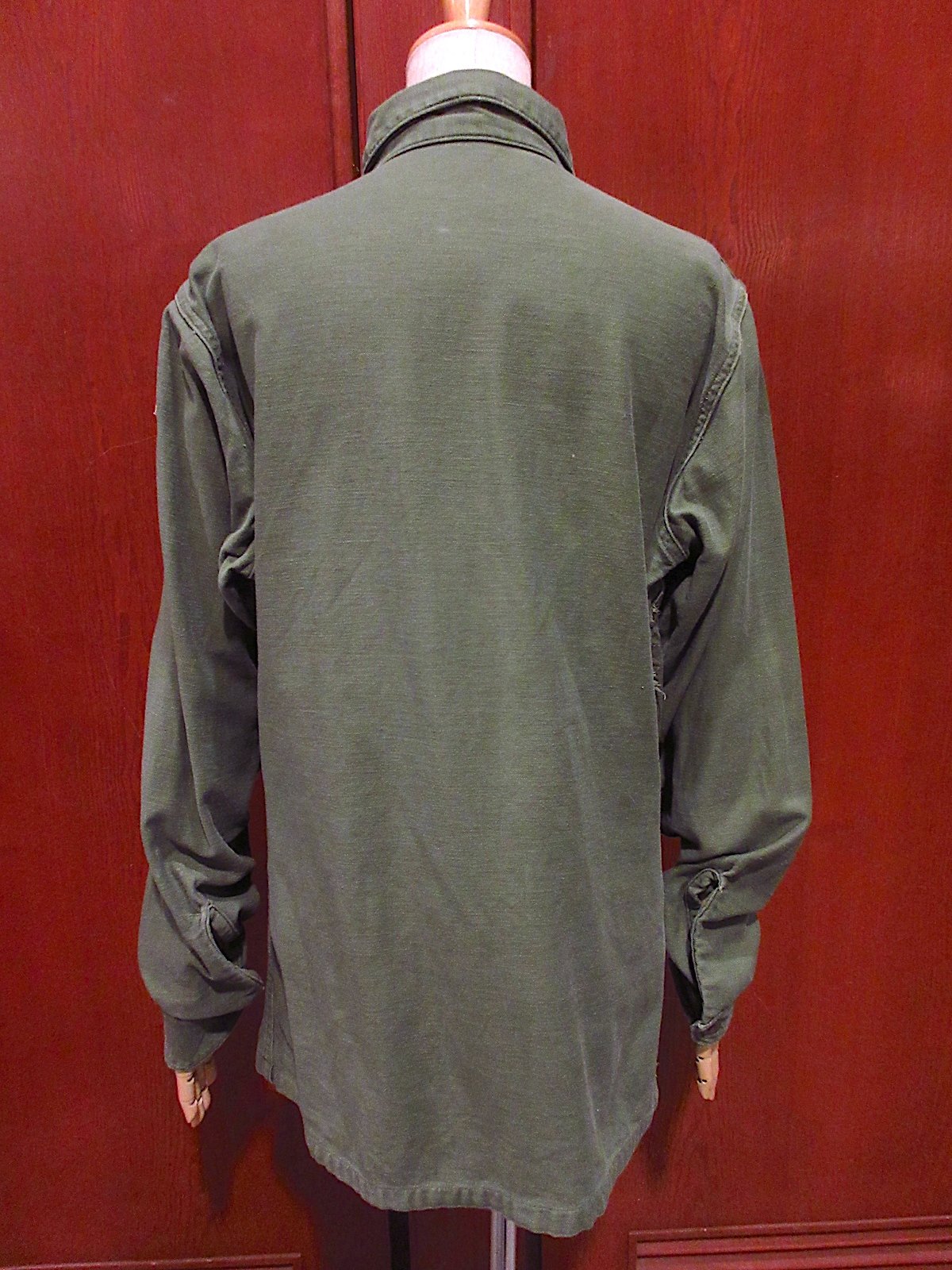 ビンテージ60's○ミリタリーOG-107コットンサテンユーティリティシャツ