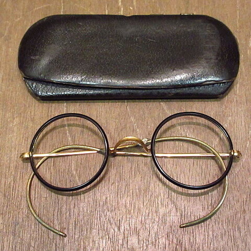 ヴィンテージ眼鏡　コインシルバー製　折り畳みテンプル　ヴィンテージケース付き