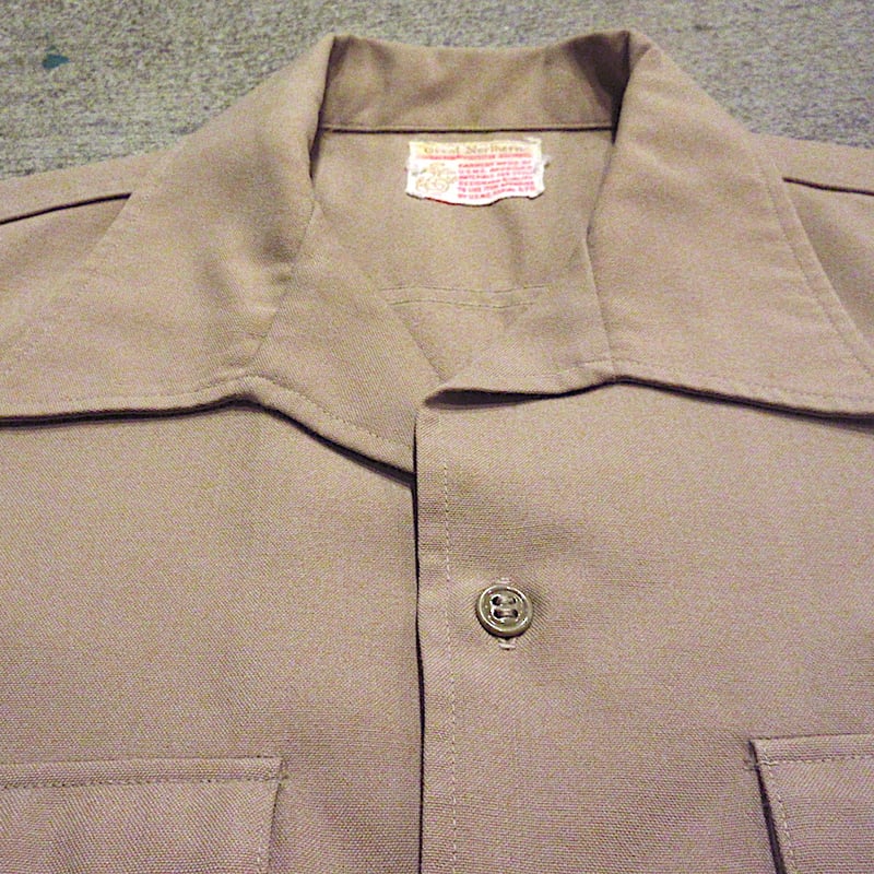 ビンテージ60's70's○USMC半袖オフィサーシャツカーキ○240929m7