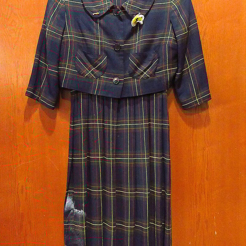 ビンテージ60's70's○タータンチェックジャケット&半袖 ビンテージ60's70's○タータンチェックジャケット&半袖
