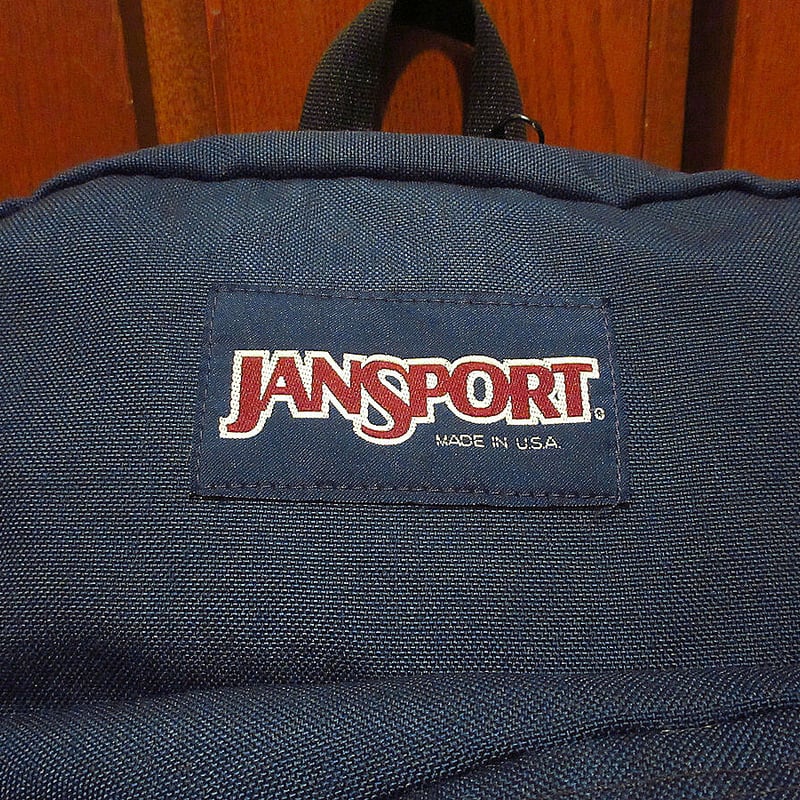 MADE IN U.S.A. JANSPORTボトムレザーナイロンバックパック紺