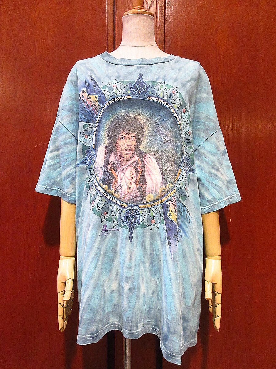 ビンテージ90's○Jimi HendrixプリントタイダイTシャツsize XL○24060