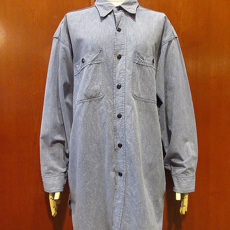 ビンテージ40's○BIG MACマチ付きシャンブレーシャツsize 17 ビンテージ40's○BIG MACマチ付きシャンブレーシャツsize 17