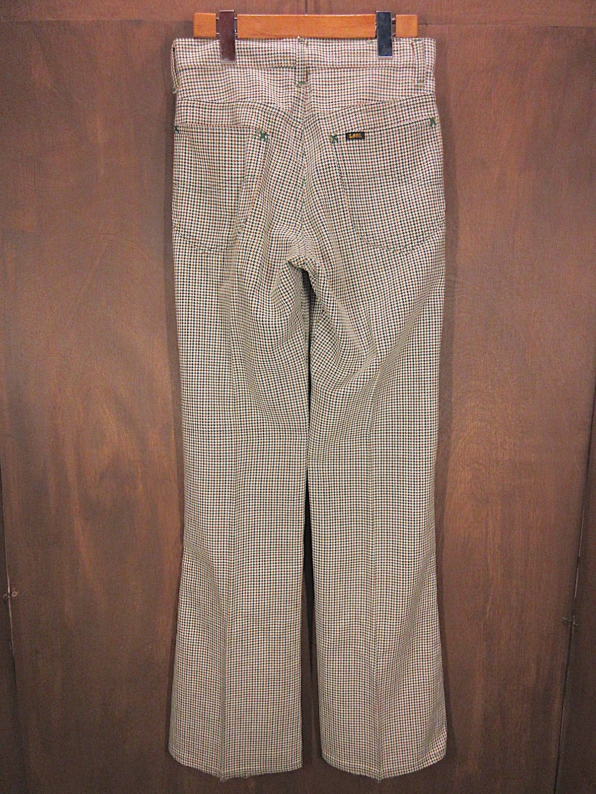 ビンテージ70's○Lee RIDER千鳥格子ブーツカットパンツ実寸W66cm