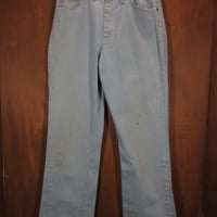 ビンテージ60’s70’s●ブーツカットパンツ水色実寸W82cm●250211j2-m-pnt-ot-w32古着1960s1970s