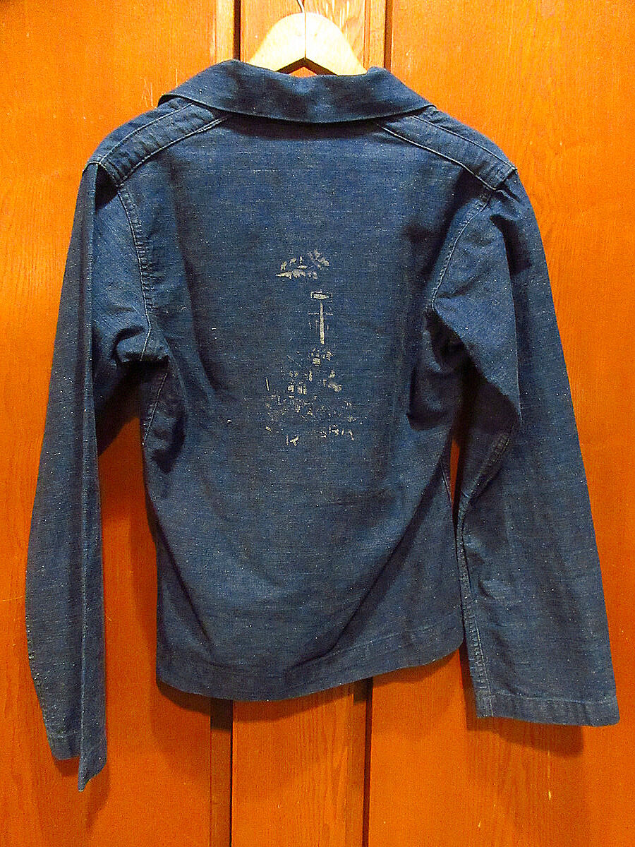 ビンテージ40's○U.S.NAVYプルオーバーデニムジャケット○221129j1-m ビンテージ40's○U.S.NAVYプルオーバーデニムジャケット○221129j1-m