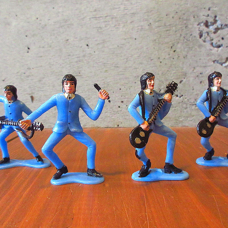 ビンテージ60's○The Beatlesプラスチックケーキトッパー○240608k6-otc