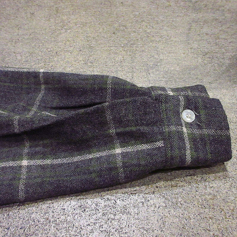 ビンテージ60's○B. ALTMAN & CO.チェックウールループカラーシャツ