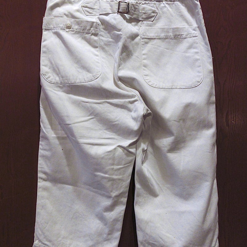 ビンテージ40's○シンチバック付きワークパンツ白実寸W79cm ビンテージ40's○シンチバック付きワークパンツ白実寸W79cm