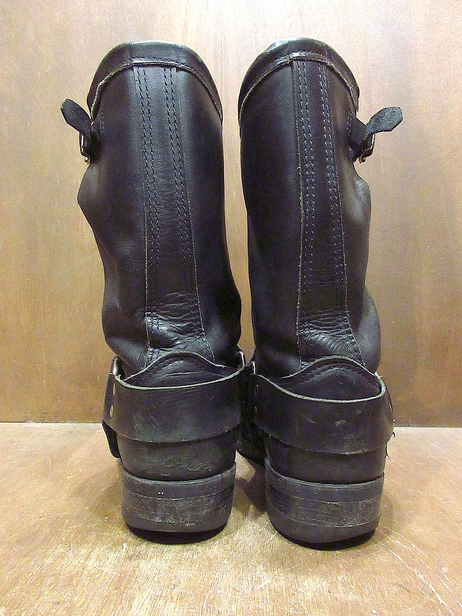 ビンテージ70's80's○Georgiaリングブーツ黒○231101j7-m-bt-29cm