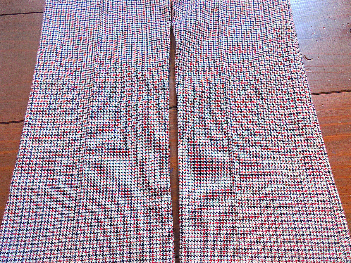 ビンテージ70's○Lee千鳥格子ブーツカットパンツ実寸W74cm