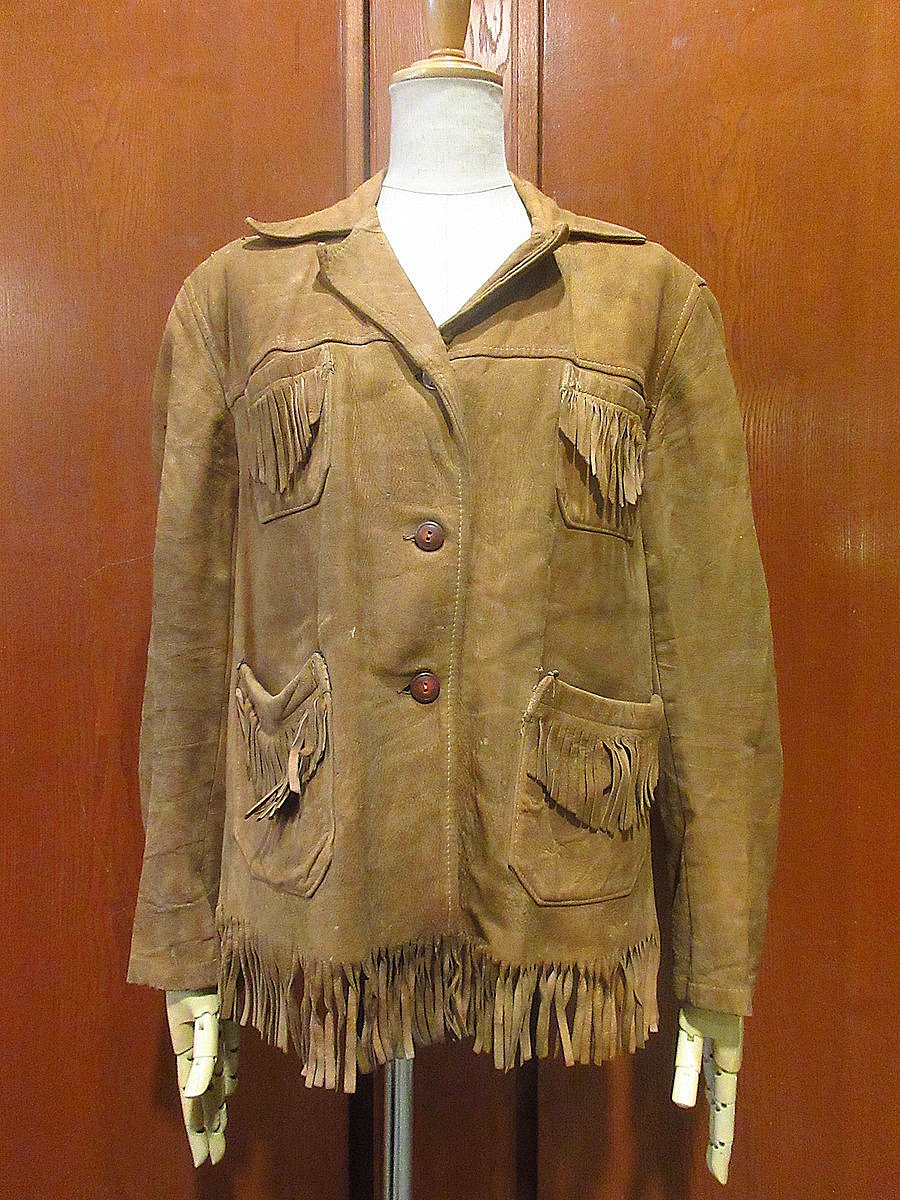 40s 50s VINTAGE ヌバックジャケット 40s 50s USA製 ヌバック レザー ジャケット メンズM相当 ブラウン