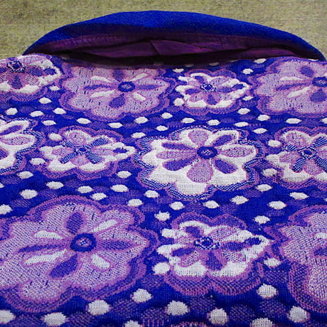 ビンテージ70's●花総柄半袖ワンピース紫size 13/14●240702m5-w-ssdrsフラワードレスレディース古着