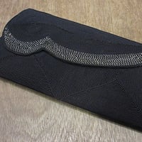 ビンテージ40's50’s●ラメ入りクラッチバッグ黒●250224z5-bag-cltセカンドバッグポーチレトロコード
