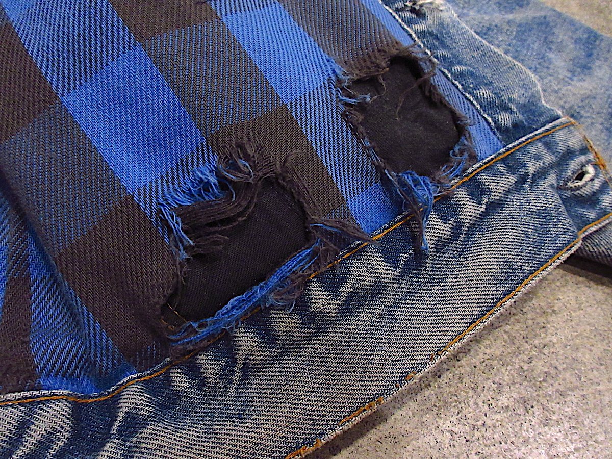 ビンテージ80's○Levi's 70401-0818裏地チェックデニム ビンテージ80's○Levi's 70401-0818裏地チェックデニム