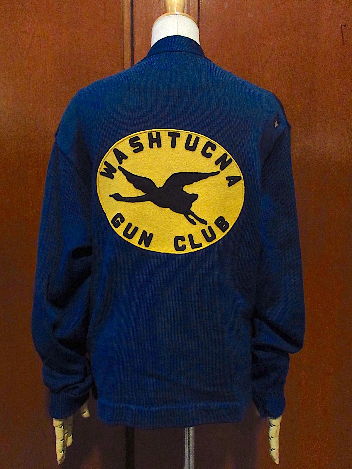 ビンテージ40's50's○Kandelシューティングカーディガン青size