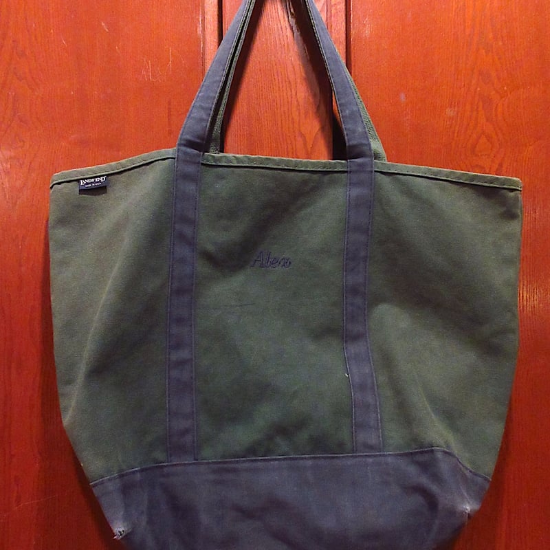 ランズエンド　トートバッグ　USA製　M　グリーン　美品 d152-61-0007_2.jpg