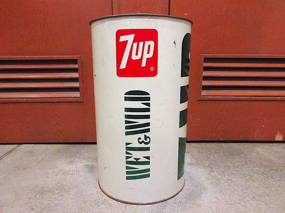 ビンテージ70's○7UPトラッシュ缶○211025r9-otclctゴミ箱