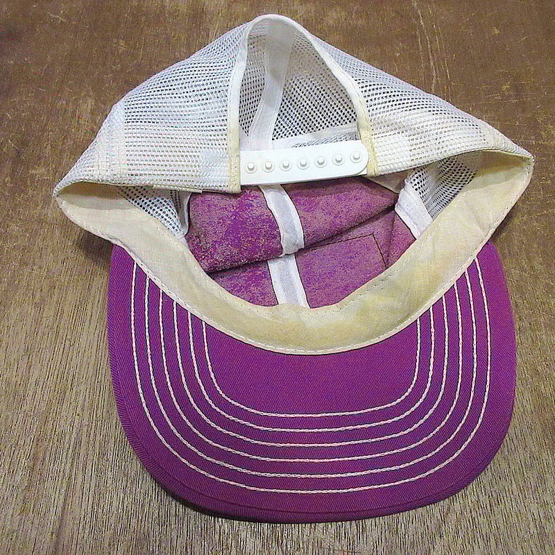 ビンテージ80's○Hoosierワッペン付きスナップバックメッシュキャップ