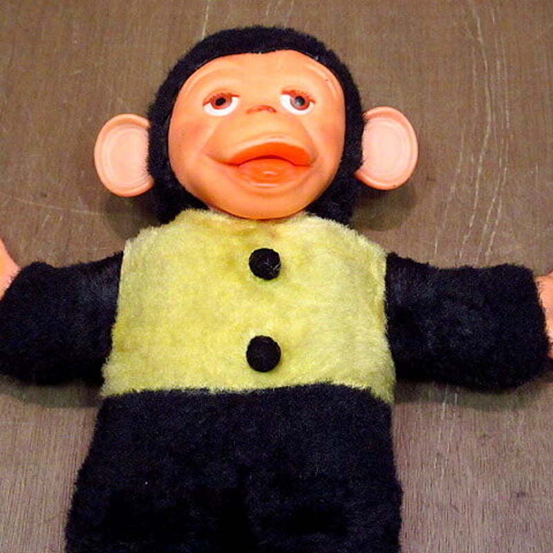 ビンテージ~70's○ラバーフェイスモンキードール○201024n8-doll 雑貨