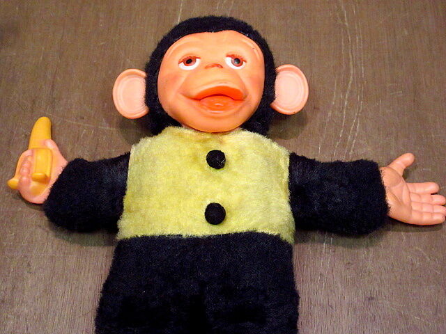 ビンテージドール　ラバーフェイス　モンキー　サル　さる　ラバードール　レトロ ビンテージ~70's○ラバーフェイスモンキードール○201024n8-doll 雑貨