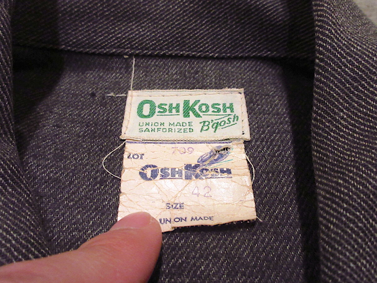 50s 60s OSHKOSH ワークジャケット　サンフェード 50s 60s OSHKOSH ワークジャケット サンフェード 50s 60s