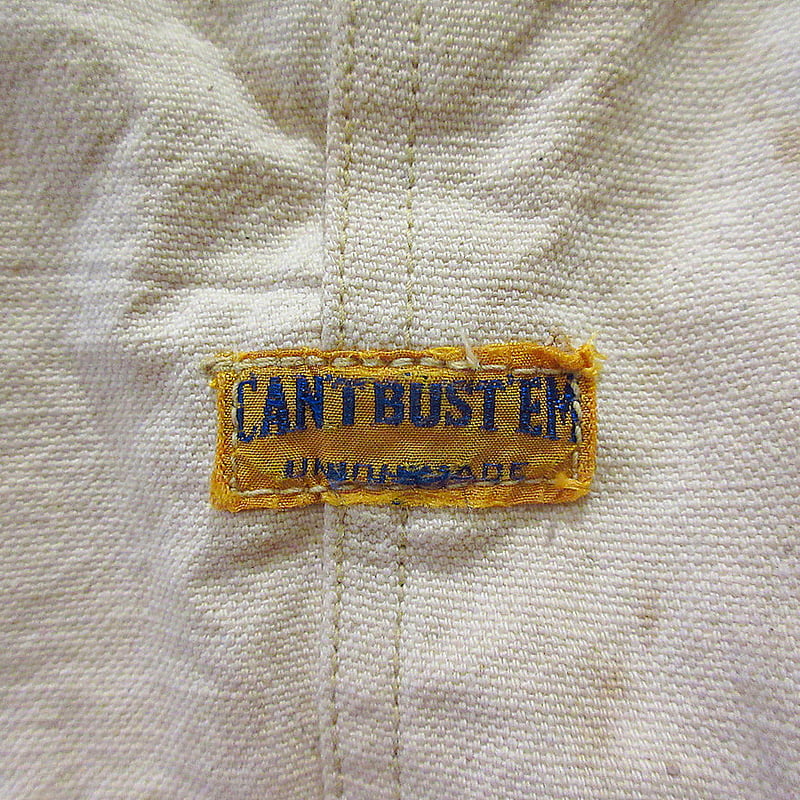 ビンテージ40's○CAN'T BUST'EMエプロン付きダブルニー生成り