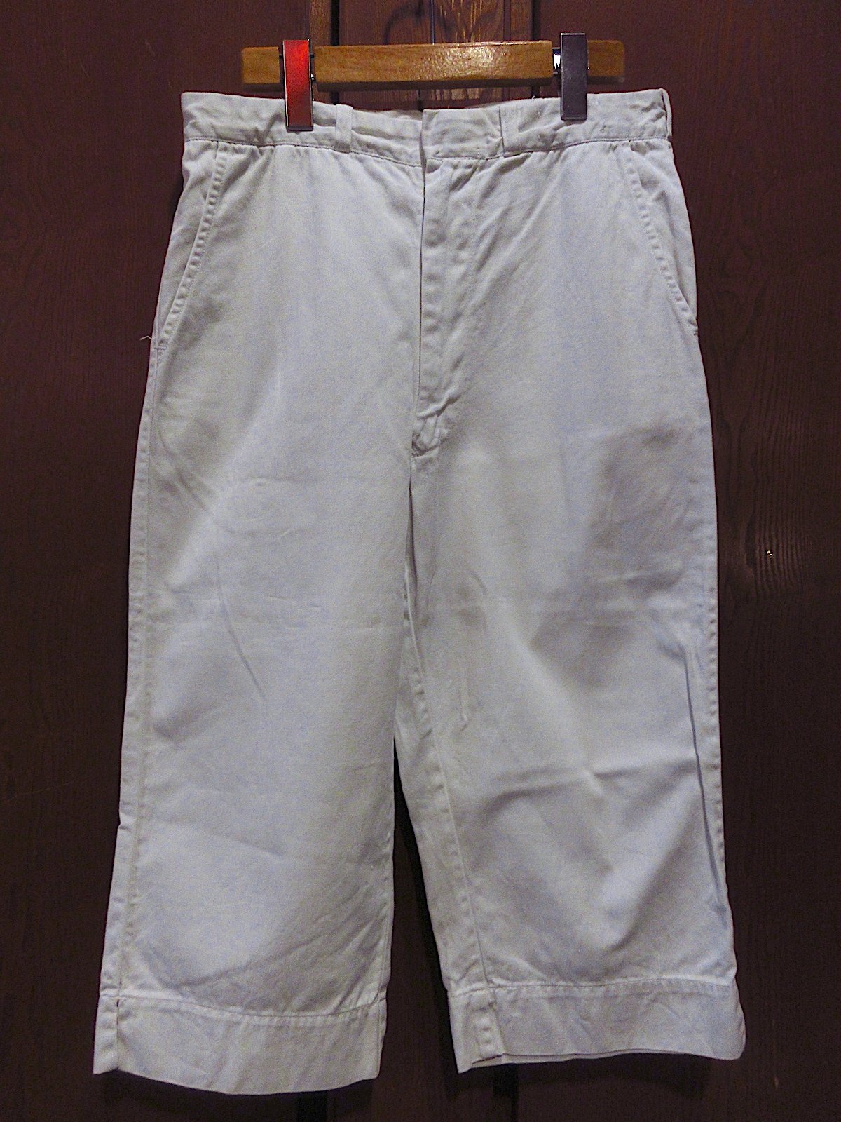 ビンテージ40's○シンチバック付きワークパンツ白実寸W79cm ビンテージ40's○シンチバック付きワークパンツ白実寸W79cm