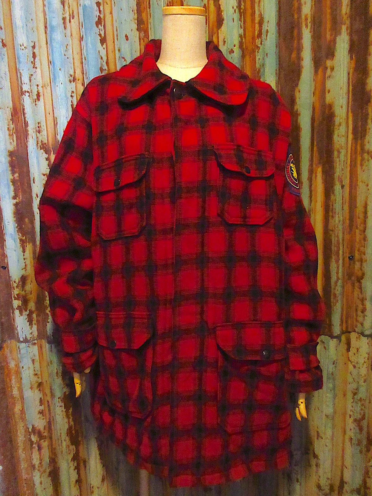 ビンテージ70's○Woolrichチェックウールシングルマッキーノジャケット