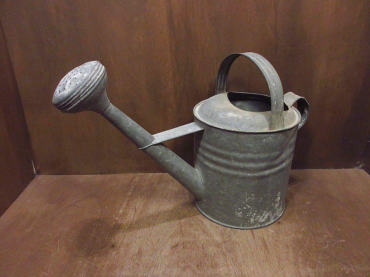 ヴィンテージ　アンティーク　ブリキ　ジョウロ ビンテージ○BUHLブリキジョウロ○240711j8-otclctじょうろ雑貨